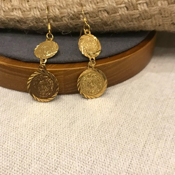 Lira Earrings, Coin Earrings, Dangle and dangle earrings, Middle East Jewelry - Picture 6 of 8